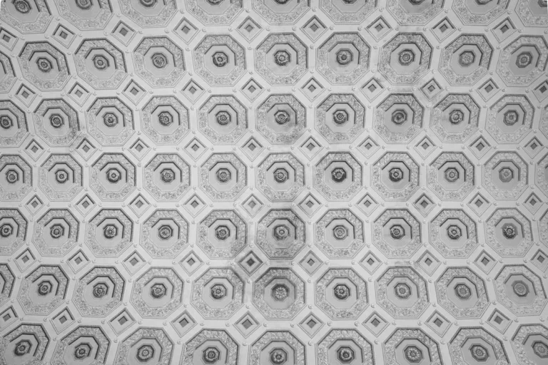 Ornate octagonal coffered ceiling pattern
