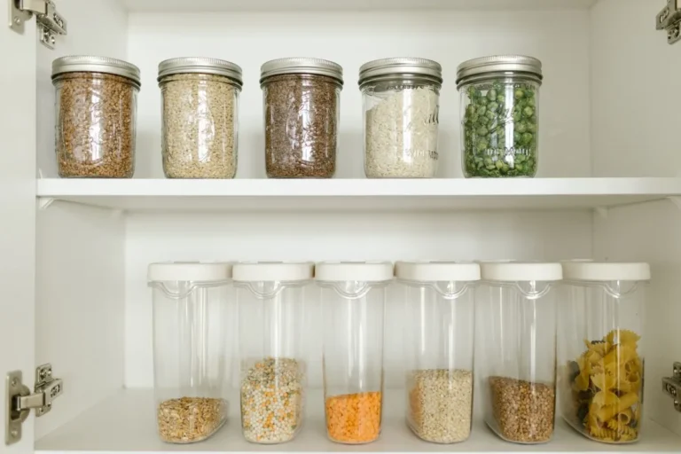 Organized pantry with door-mounted storage