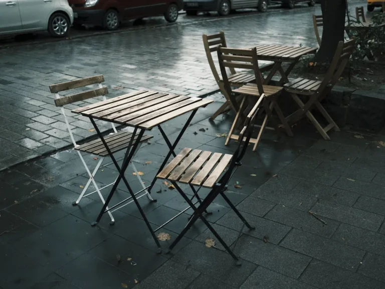 Drop-leaf folding table in a small kitchen