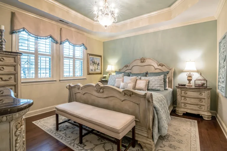 Storage bench at the foot of a bed