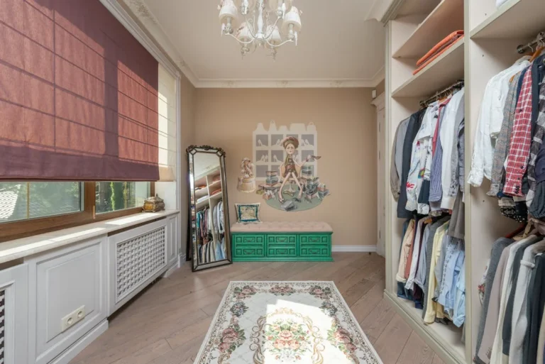 Full-length mirror in a bedroom