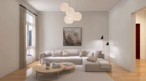Minimalist Apartment Decor That Doesn't Feel Like a Waiting Room Calm minimalist living room in warm neutrals with one large piece of art