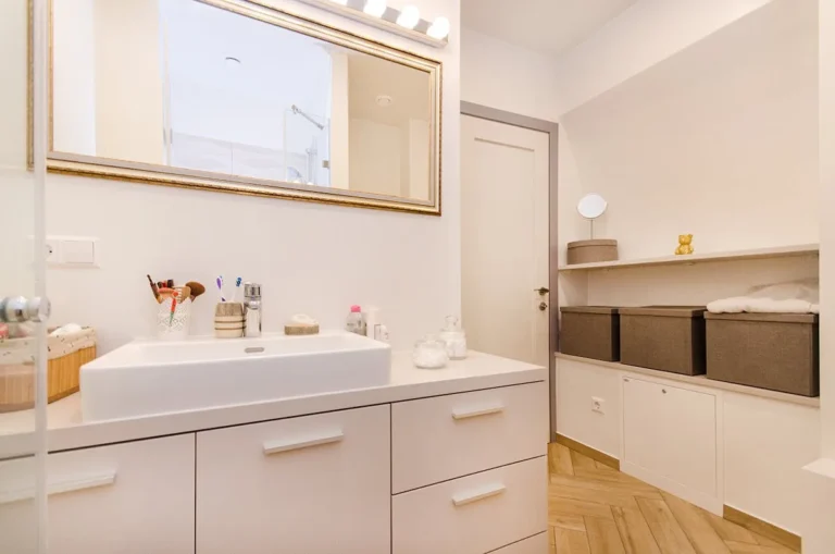 Organized under-sink bathroom storage