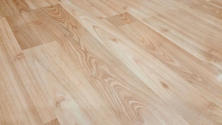 Light wood-look vinyl plank flooring close-up